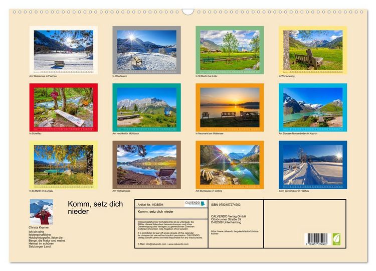 Produktbild: Komm, setz dich nieder (Wandkalender 2026 DIN A2 quer), CALVENDO Monatskalender