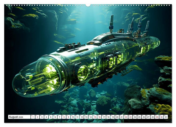 Produktbild: Futuristische U-Boote (Wandkalender 2026 DIN A2 quer), CALVENDO Monatskalender