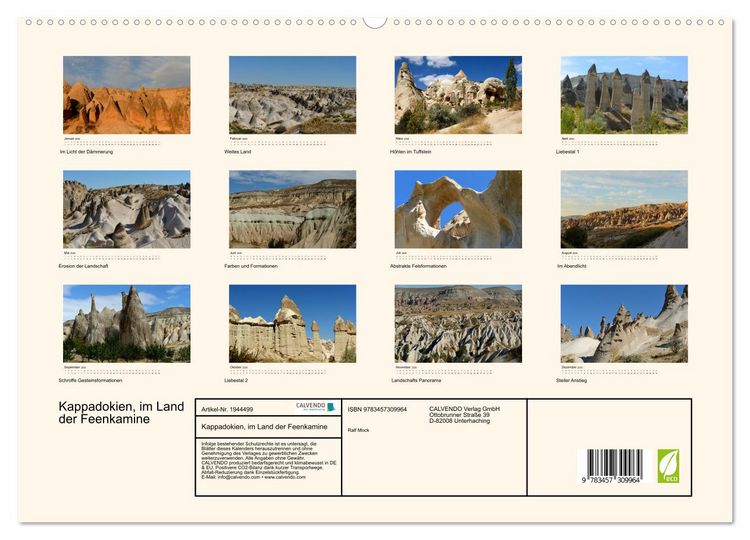 Produktbild: Kappadokien, im Land der Feenkamine (hochwertiger Premium Wandkalender 2026 DIN A2 quer), Kunstdruck in Hochglanz