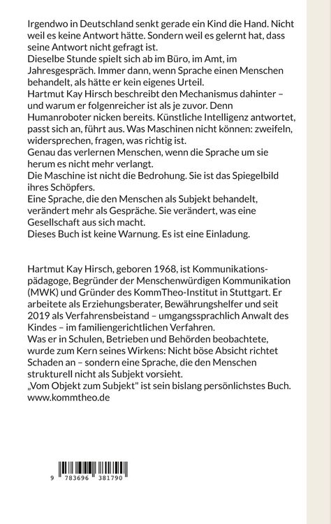 Produktbild: Vom Objekt zum Subjekt
