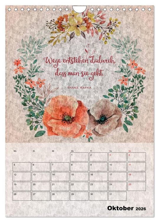 Produktbild: Lebensweisheiten zum Reflektieren (Wandkalender 2026 DIN A4 hoch), CALVENDO Monatskalender