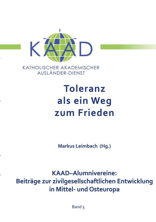 Produktbild: Toleranz als ein Weg zum Frieden