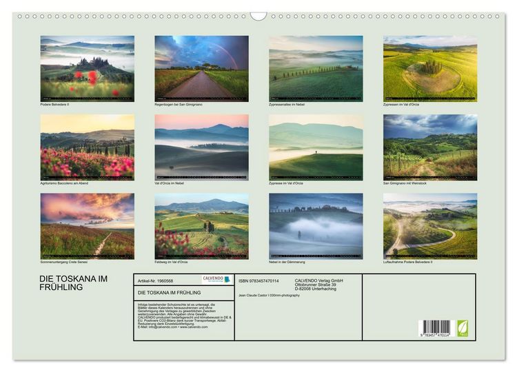 Produktbild: DIE TOSKANA IM FR&Uuml;HLING (Wandkalender 2026 DIN A2 quer), CALVENDO Monatskalender