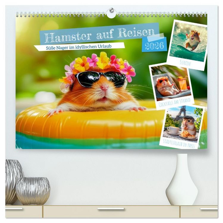 Produktbild: Hamster auf Reisen (hochwertiger Premium Wandkalender 2026 DIN A2 quer), Kunstdruck in Hochglanz