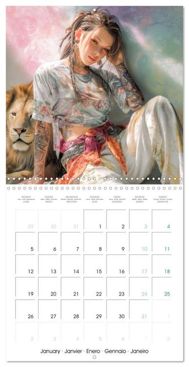Produktbild: Women with tattoos - Inspired by Asia and the Manga style (Wall Calendar 2026 12 &times; 12 Inch) CALVENDO 12 Month Wall Calendar
