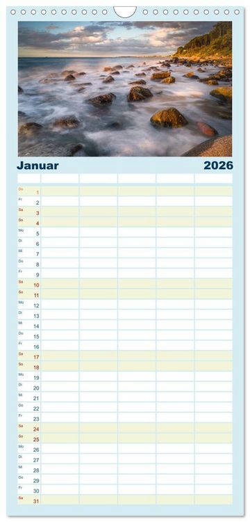Produktbild: Familienplaner 2026 - Farben der Ostsee mit 5 Spalten (Wandkalender, 21 x 45 cm) CALVENDO