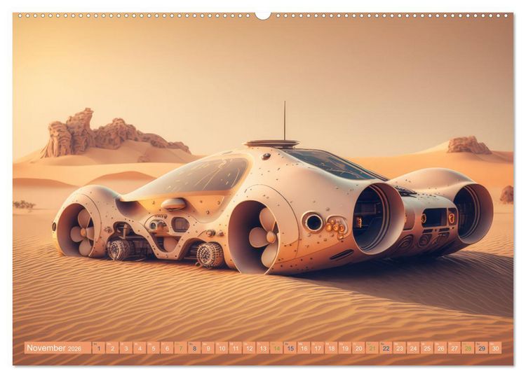 Produktbild: Futuristische W&uuml;stencars (Wandkalender 2026 DIN A2 quer), CALVENDO Monatskalender