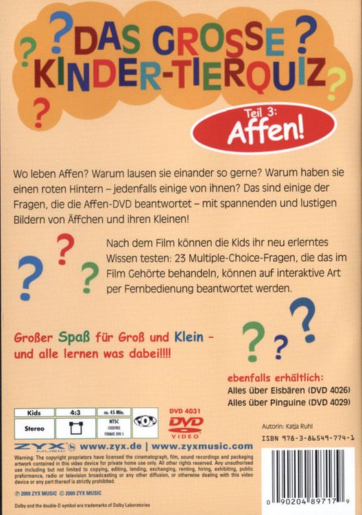 Produktbild: Das grosse Kinder-Tierquiz - Affen!