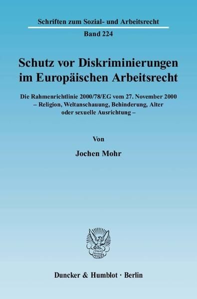 Produktbild: Schutz vor Diskriminierungen im Europ&auml;ischen Arbeitsrecht