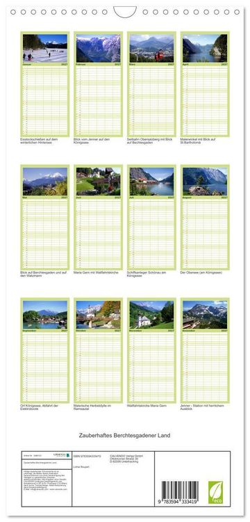Produktbild: Familienplaner 2027 - Zauberhaftes Berchtesgadener Land mit 5 Spalten (Wandkalender, 21 x 45 cm) CALVENDO