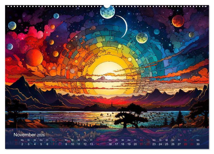 Produktbild: Vision&auml;re Leinwand: Kreative Symbole f&uuml;r Tr&auml;ume und Visionen (Wandkalender 2026 DIN A2 quer), CALVENDO Monatskalender