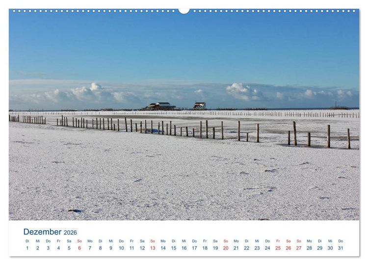 Produktbild: Nordseek&uuml;ste Am Strand von Sankt Peter-Ording (hochwertiger Premium Wandkalender 2026 DIN A2 quer), Kunstdruck in Hochglanz