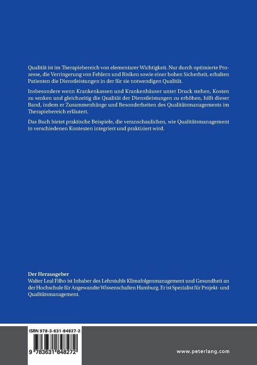 Produktbild: Qualit&auml;tsmanagement in der Therapie