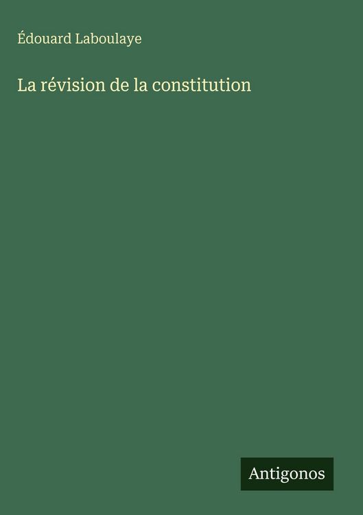 Produktbild: La r&eacute;vision de la constitution