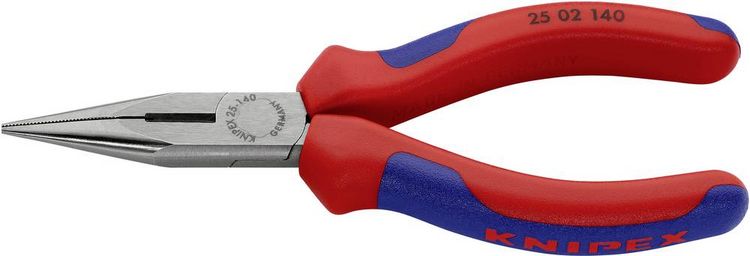 Produktbild: Knipex 25 02 140 Elektronik- u. Feinmechanik Flachrundzange Gerade Vanadium Elektrostahl 140mm