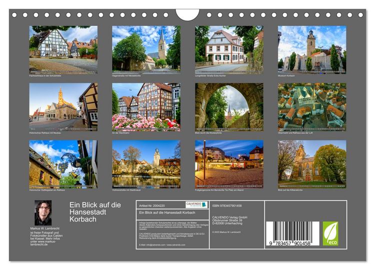 Produktbild: Ein Blick auf die Hansestadt Korbach (Wandkalender 2026 DIN A4 quer), CALVENDO Monatskalender