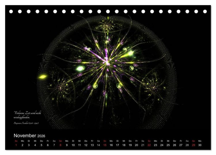Produktbild: Zeit 2026 - Grafiken und Zitate (Tischkalender 2026 DIN A5 quer), CALVENDO Monatskalender