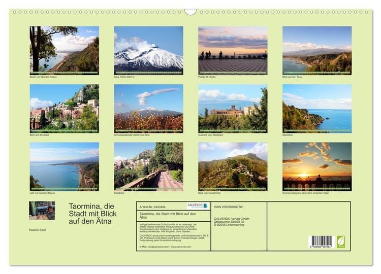 Produktbild: Taormina, die Stadt mit Blick auf den &Auml;tna (Wandkalender 2027 DIN A2 quer), CALVENDO Monatskalender