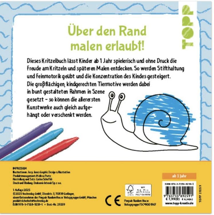 Produktbild: Mein allererstes Kritzelmalbuch Tiere
