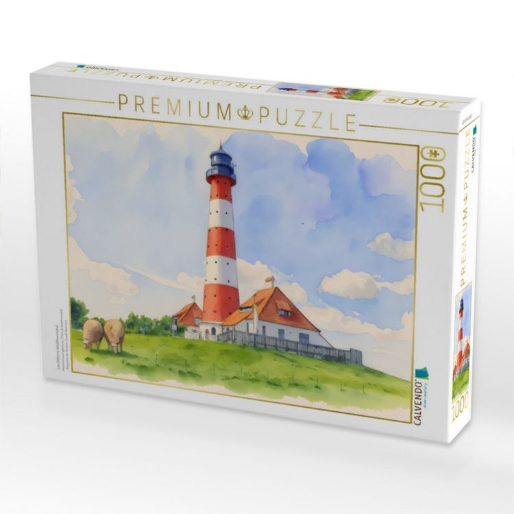 Produktbild: CALVENDO Puzzle Leuchtturm Westheversand | 1000 Teile Lege-Gr&ouml;&szlig;e 64x48cm Foto-Puzzle f&uuml;r gl&uuml;ckliche Stunden