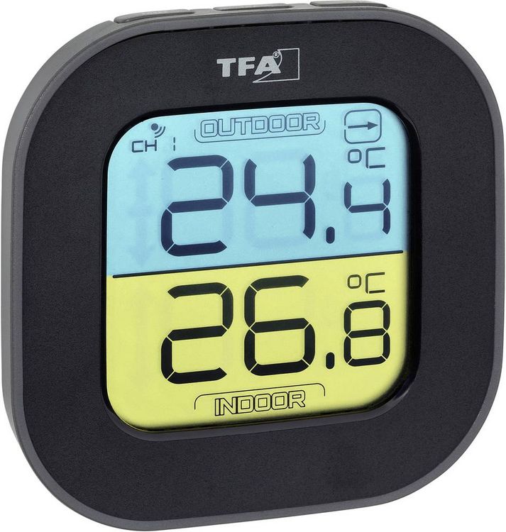 Produktbild: TFA Dostmann FUN Funk-Thermometer Schwarz 30.3068.01