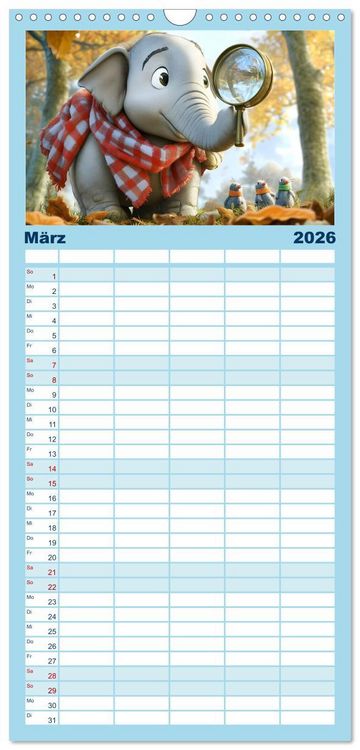 Produktbild: Familienplaner 2026 - Witzige Weisheiten f&uuml;r Kinder mit 5 Spalten (Wandkalender, 21 x 45 cm) CALVENDO