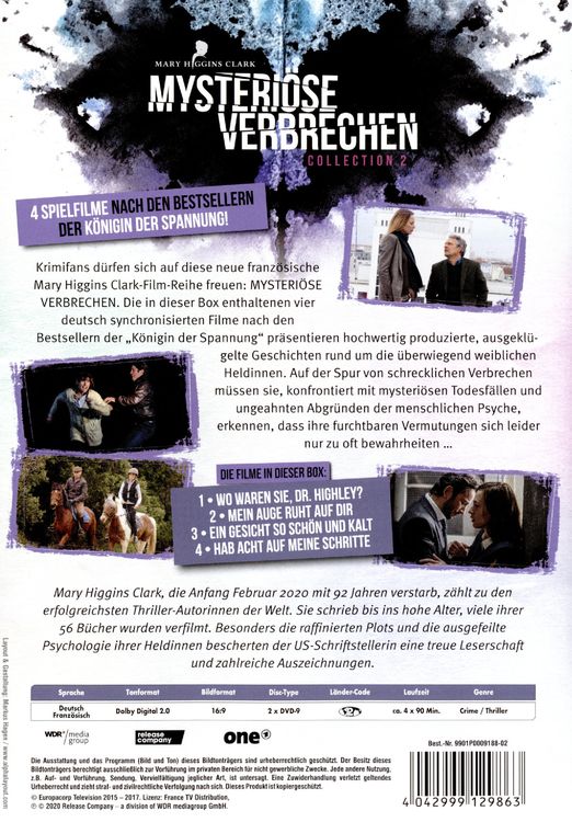 Produktbild: Mary Higgins Clark &ndash; Mysteri&ouml;se Verbrechen &ndash; Collection 2 [2 DVDs]