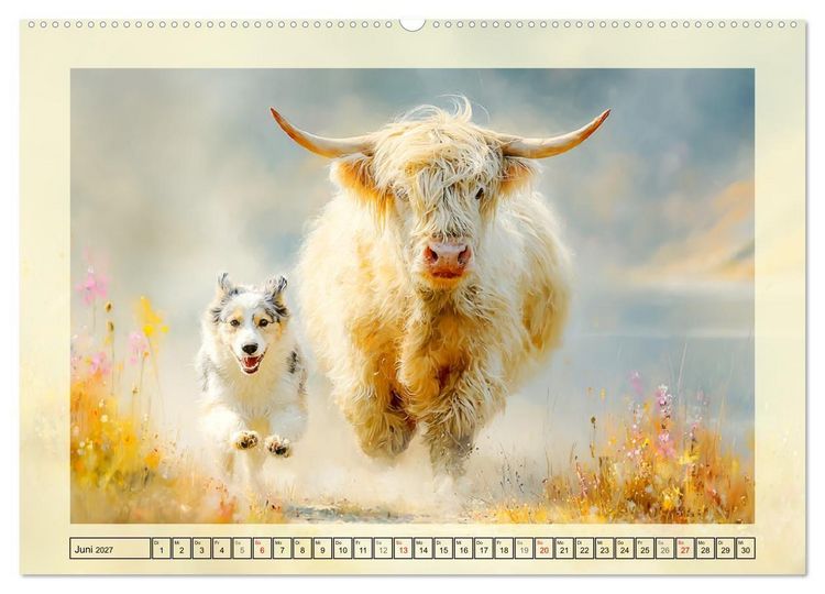 Produktbild: Hochlandrinder. Sanftm&uuml;tige Schotten im dichten Fell (Wandkalender 2027 DIN A2 quer), CALVENDO Monatskalender