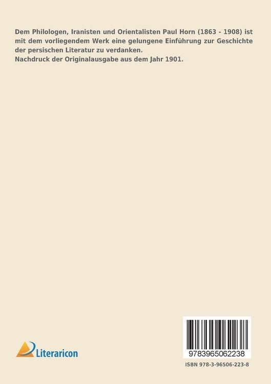 Produktbild: Geschichte der persischen Literatur