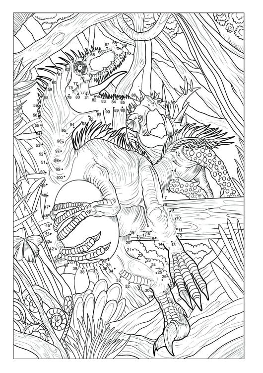 Produktbild: Punkt-zu-Punkt Dinosaurier Malbuch f&uuml;r Kinder von 7&ndash;10 Jahren mit 50 authentischen Ausmalbildern
