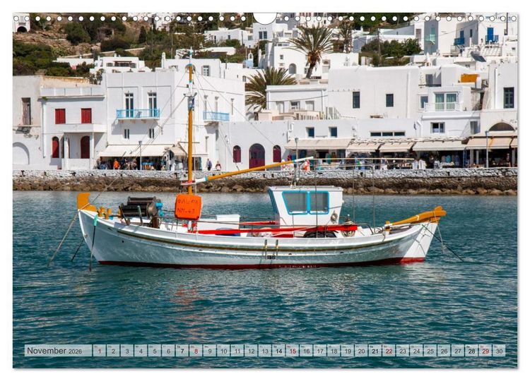 Produktbild: Mykonos - Natur, Meer und wei&szlig;e W&auml;nde (Wandkalender 2026 DIN A3 quer), CALVENDO Monatskalender