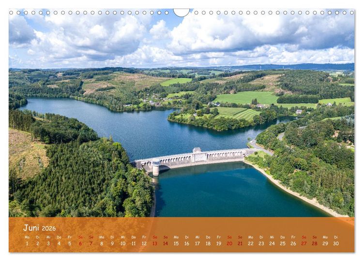 Produktbild: Talsperren der Ruhr und ihrer Nebenfl&uuml;sse aus der Vogelperspektive (Wandkalender 2026 DIN A3 quer), CALVENDO Monatskalender