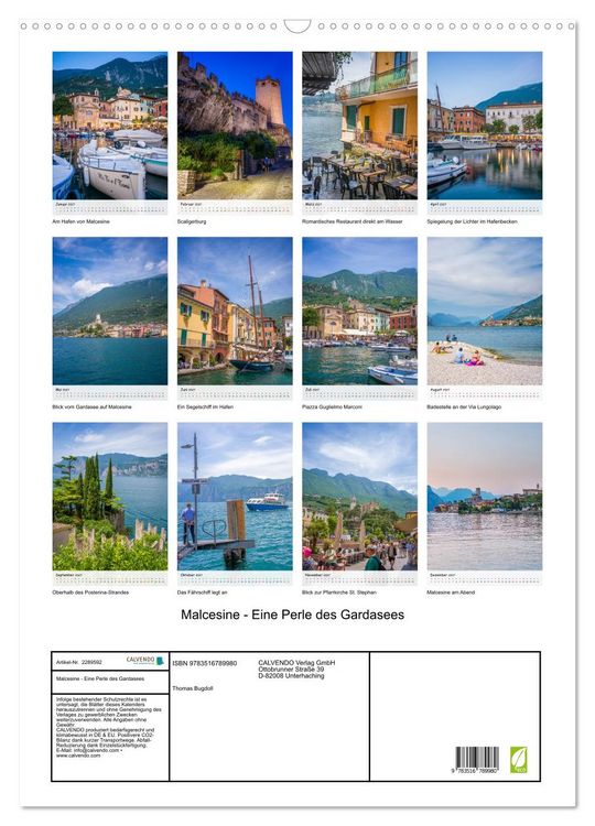 Produktbild: Malcesine - Eine Perle des Gardasees (Wandkalender 2027 DIN A2 hoch), CALVENDO Monatskalender