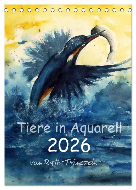 Produktbild: Tiere in Aquarell 2026 - von Ruth Trinczek (Tischkalender 2026 DIN A5 hoch), CALVENDO Monatskalender
