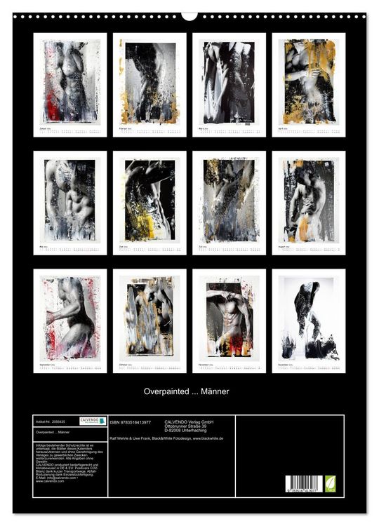 Produktbild: Overpainted ... M&auml;nner (Wandkalender 2026 DIN A2 hoch), CALVENDO Monatskalender