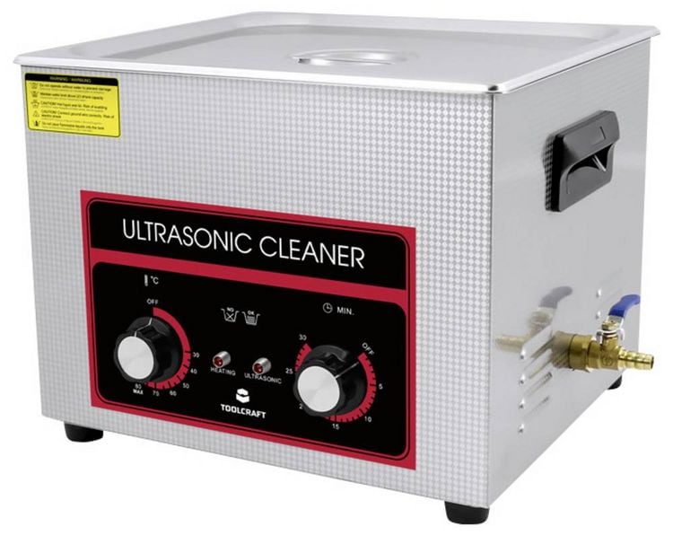 Produktbild: TOOLCRAFT USC-1500 Ultraschallreiniger B&uuml;robedarf, Schmuck, Werkstatt 360 W 15 l mit Heizung, mit Reinigungskorb