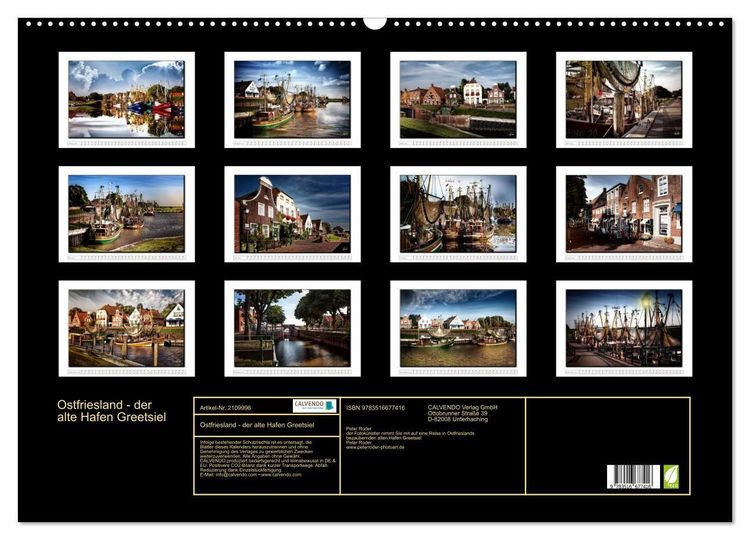 Produktbild: Ostfriesland - der alte Hafen Greetsiel (Wandkalender 2026 DIN A2 quer), CALVENDO Monatskalender