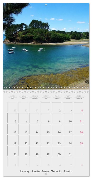 Produktbild: Balade en Finist&egrave;re (Calendrier mural carr&eacute; 2026 30x30 cm) Calendrier double avec une page pour vos prises de notes
