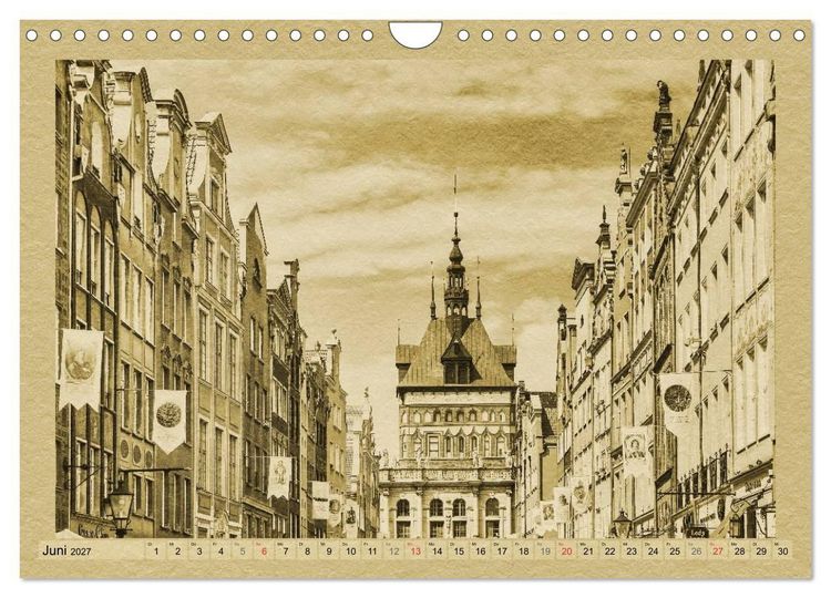Produktbild: Danzig &ndash; Ein Kalender im Zeitungsstil (Wandkalender 2027 DIN A4 quer), CALVENDO Monatskalender