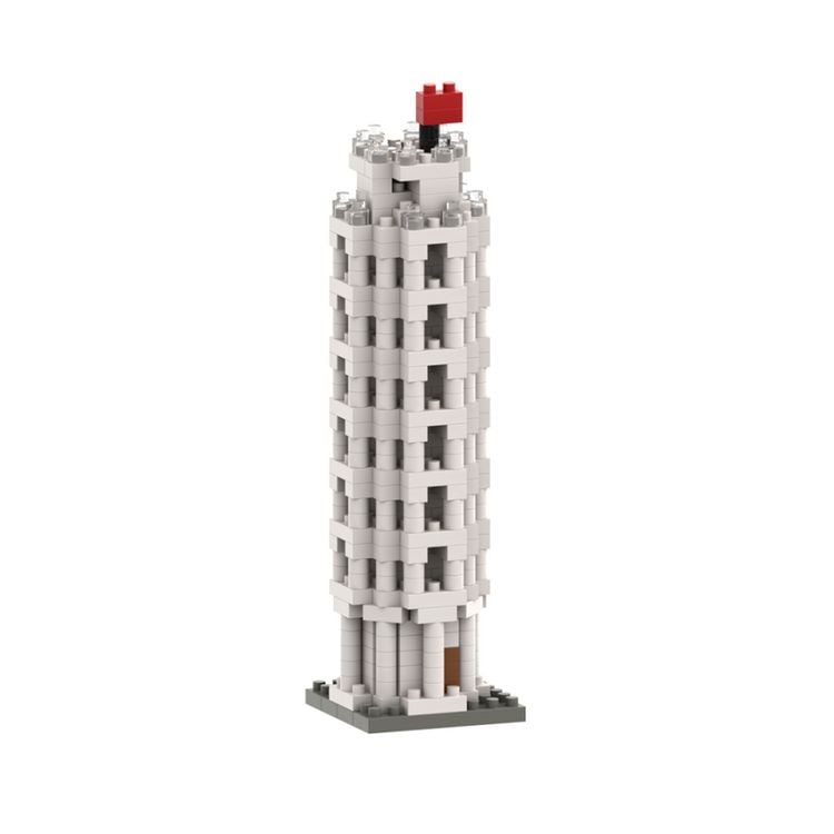 Produktbild: BRIXIES 200045 - Schiefer Turm von Pisa, 3D Konstruktionsbausatz aus Ministeinen, 494 Teile
