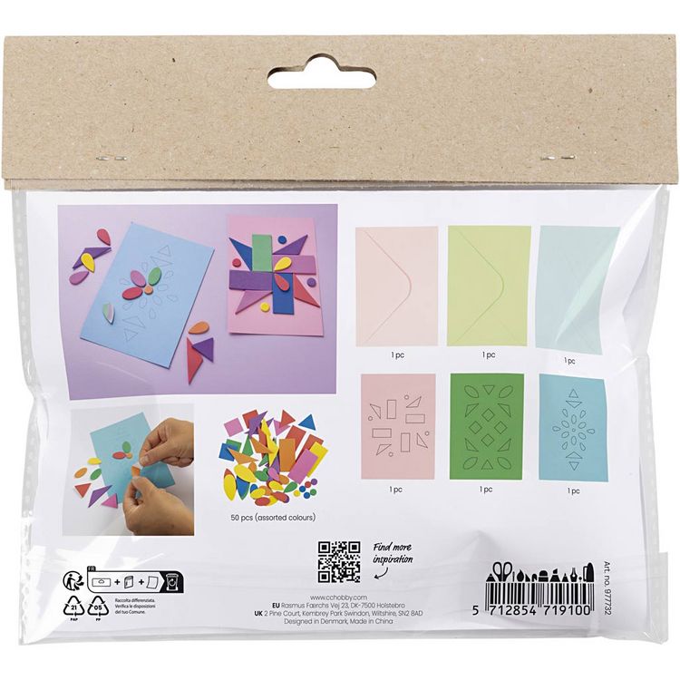 Produktbild: Creativ Company Mini Kreativ Set Dekoration, Dekorierte Karten, Blau, Gr&uuml;n, Pink