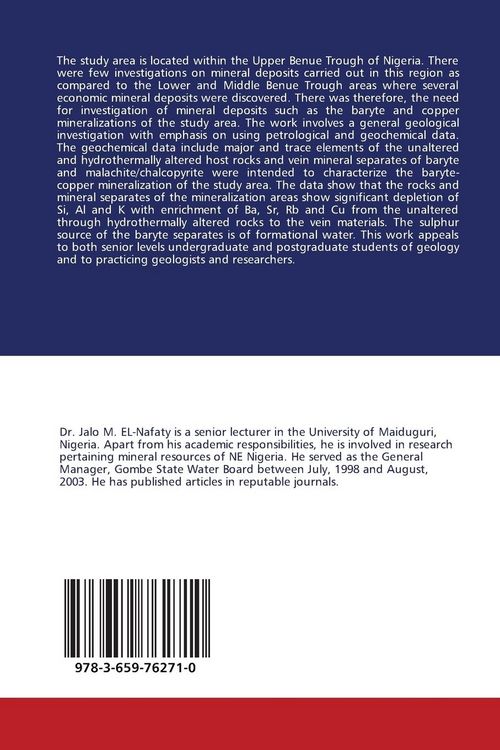 Produktbild: Geochemical characterization of Baryte-Cu veins, Gulani, NE Nigeria