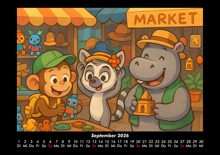 Produktbild: Milo, Lulu & Sash in Bangkok 2026 Fotokalender DIN A3