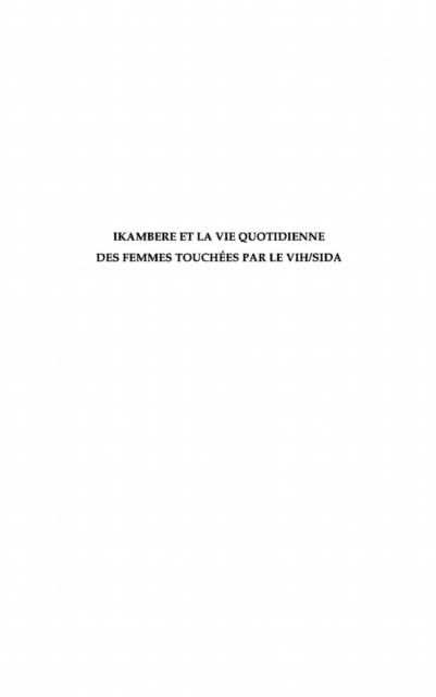 Produktbild: Ikambere et vie quotid. femmestouc. VIH