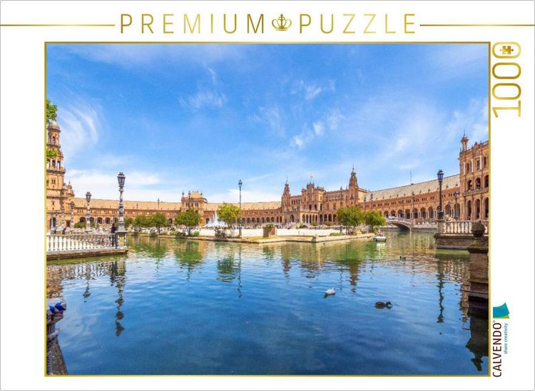 Produktbild: CALVENDO Puzzle Der spanische Platz in Sevilla | 1000 Teile Lege-Gr&ouml;&szlig;e 64x48cm Foto-Puzzle f&uuml;r gl&uuml;ckliche Stunden