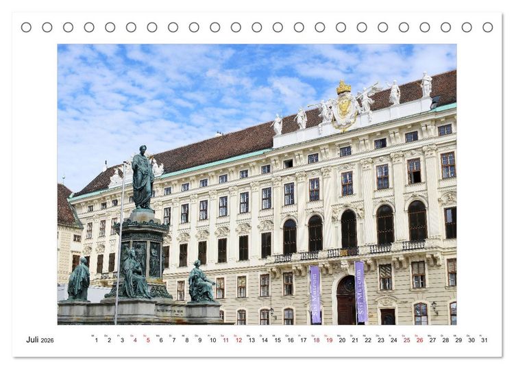 Produktbild: Bezauberndes Wien (Tischkalender 2026 DIN A5 quer), CALVENDO Monatskalender
