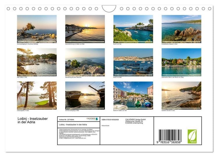 Produktbild: Lo&scaron;inj - Inselzauber in der Adria (Wandkalender 2026 DIN A4 quer), CALVENDO Monatskalender