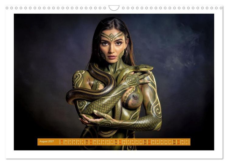 Produktbild: Body Painting mit Schlange (Wandkalender 2027 DIN A3 quer), CALVENDO Monatskalender