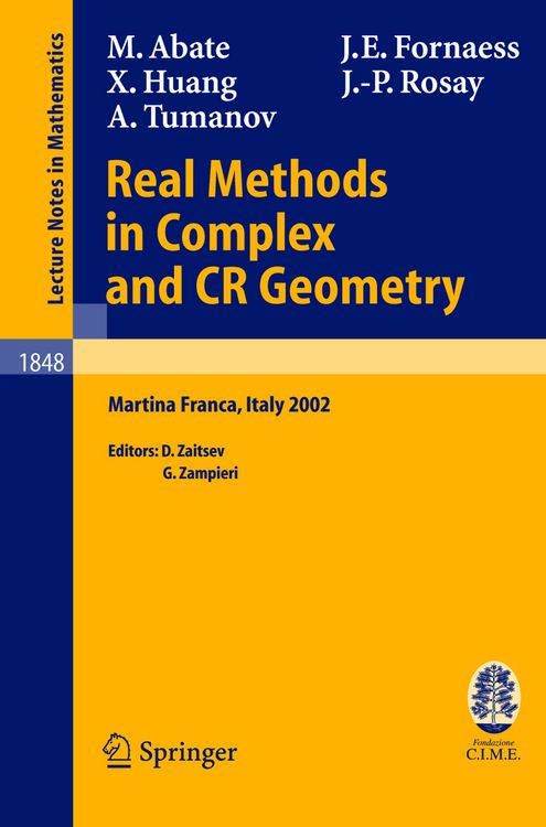 Bild vom Artikel Real Methods in Complex and CR Geometry vom Autor Marco Abate