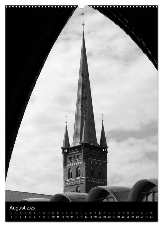 Produktbild: L&uuml;beck schwarz-wei&szlig; (Wandkalender 2026 DIN A2 hoch), CALVENDO Monatskalender